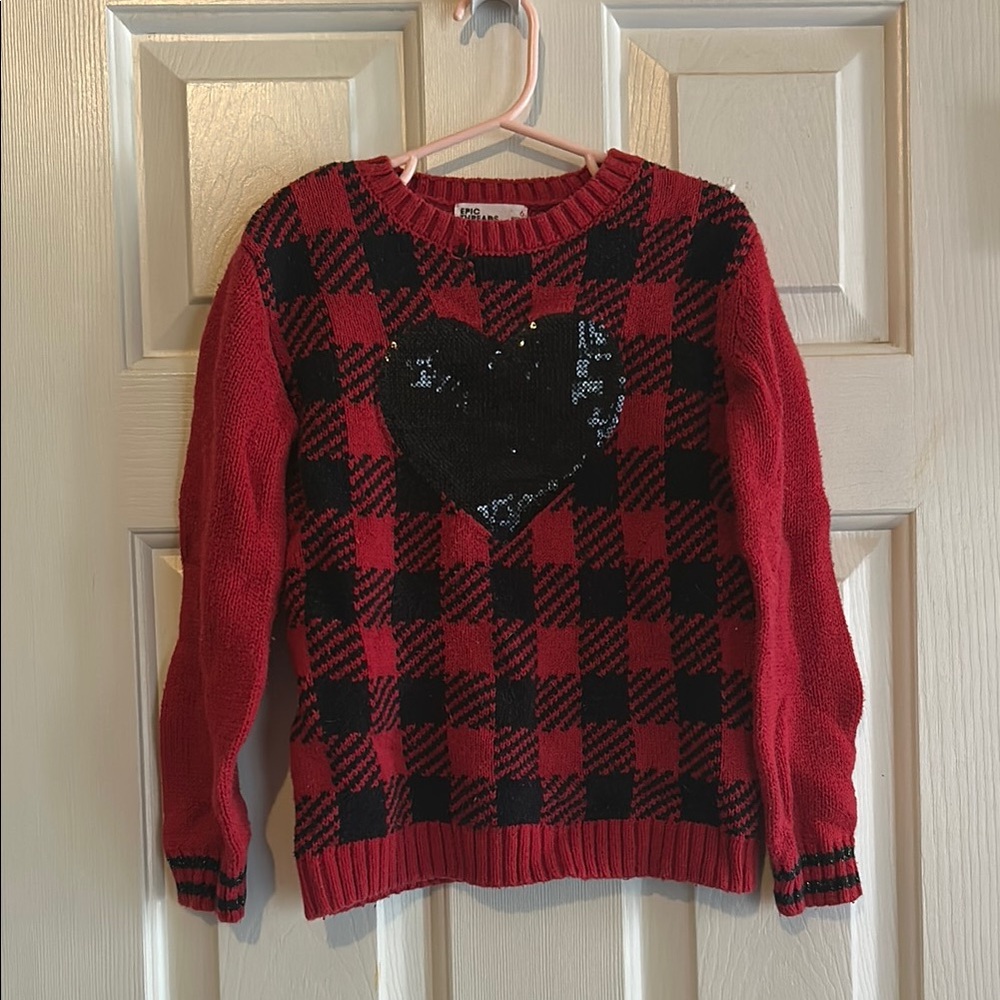 Epic Threads Red and Black Crew Neck Sweater